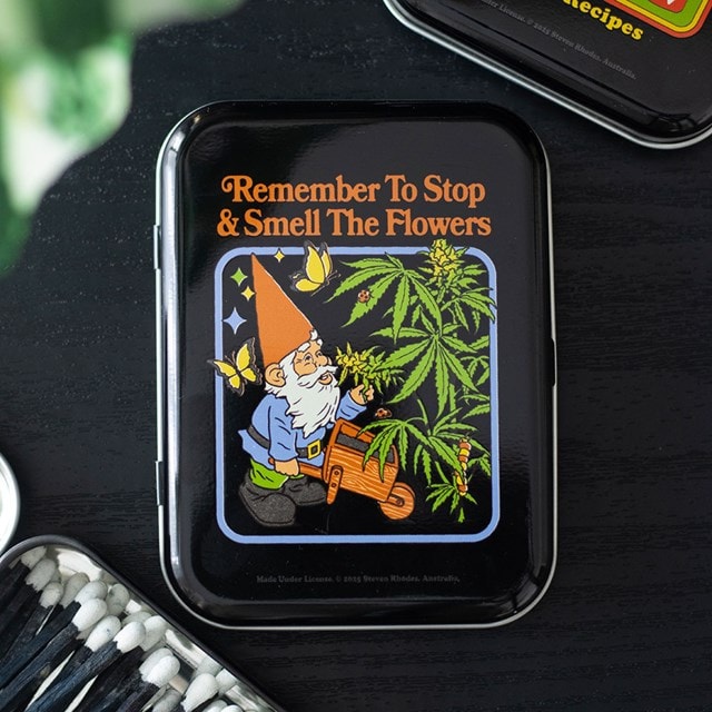 Remember To Stop & Smell The Flowers Steven Rhodes Metal Stash Tin - 5