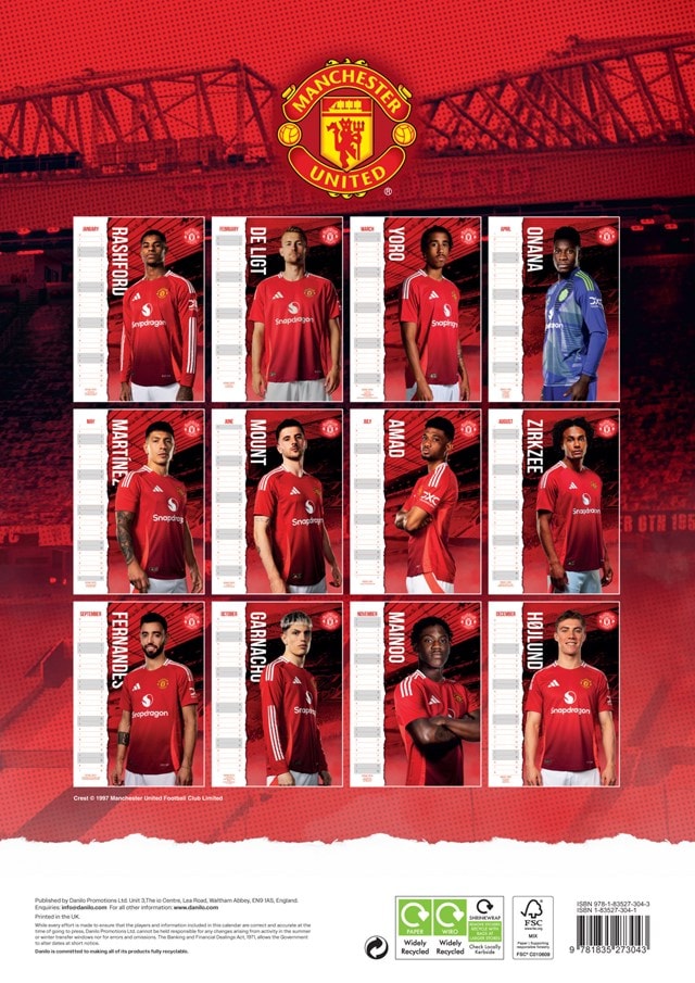 Manchester United FC 2025 A3 Calendar - 5