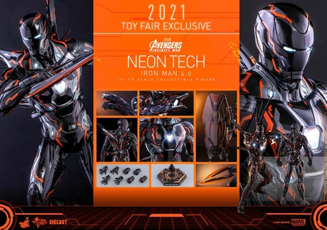 1:6 Neon Tech Iron Man 4.0 Hot Toys Figure - 5