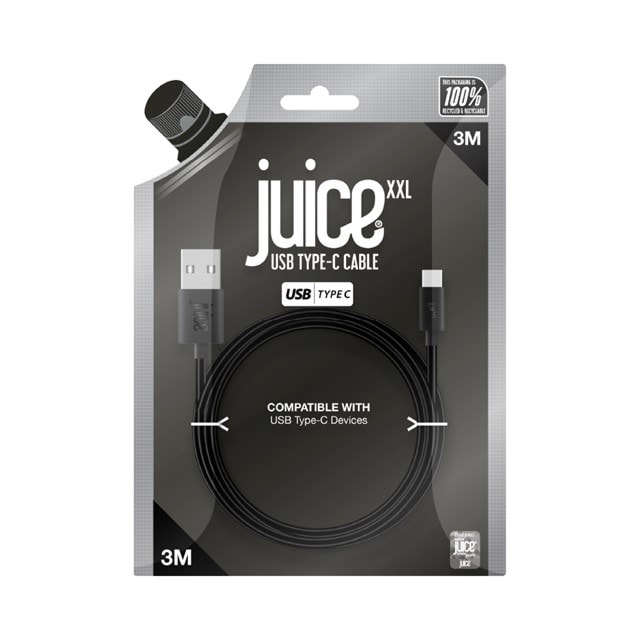 Juice  Black USB-C Rounded Cable 3m - 4