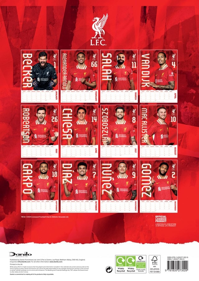 Liverpool FC 2025 A3 Calendar - 4