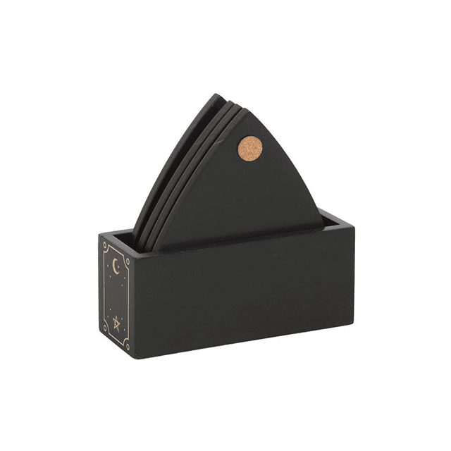 Black And Gold Talking Board Planchette Coaster Set - 2