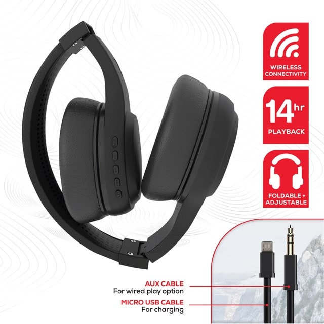 Rock BT On-Ear Black Bluetooth Headphones - 3