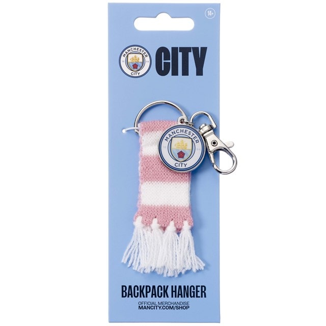 Manchester City FC Pink Striped Scarf Keyring - 2