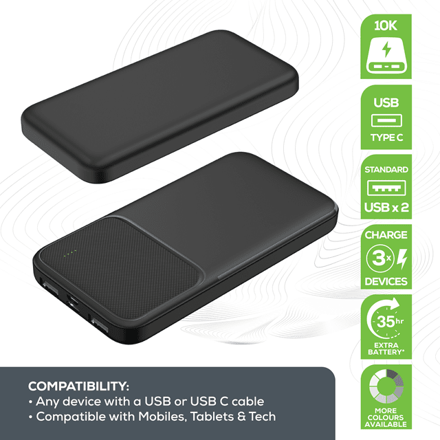 Rock Black 10000mAh Power Bank - 2