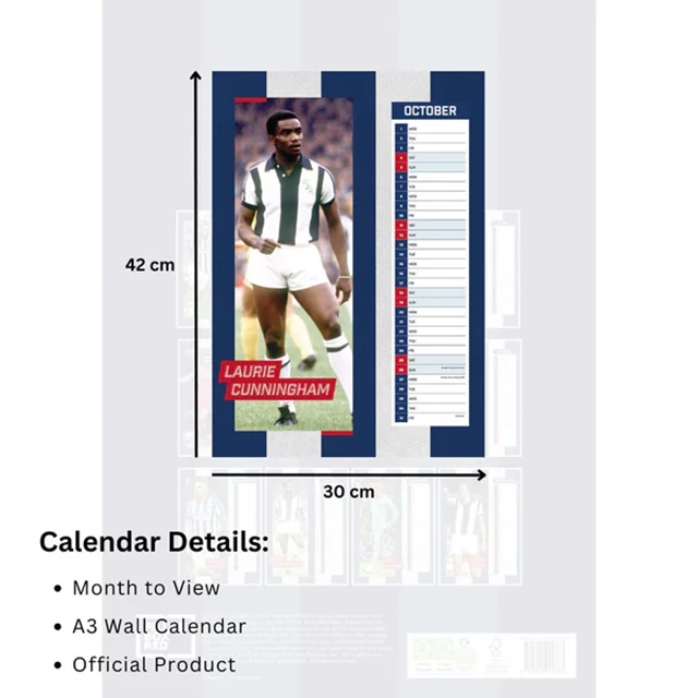 West Brom Legends 2025 A3 Calendar - 5