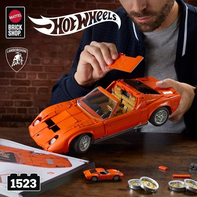 Hot Wheels Lamborghini Miura P400 SV Mattel Brick Shop Building Set - 2