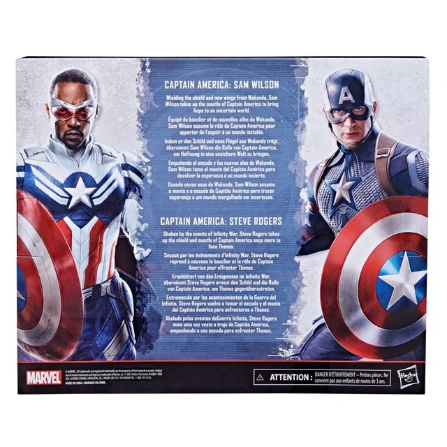 Captain America 2-Pack Steve Rogers Sam Wilson Hasbro Marvel Legends Series Action Figures - 3