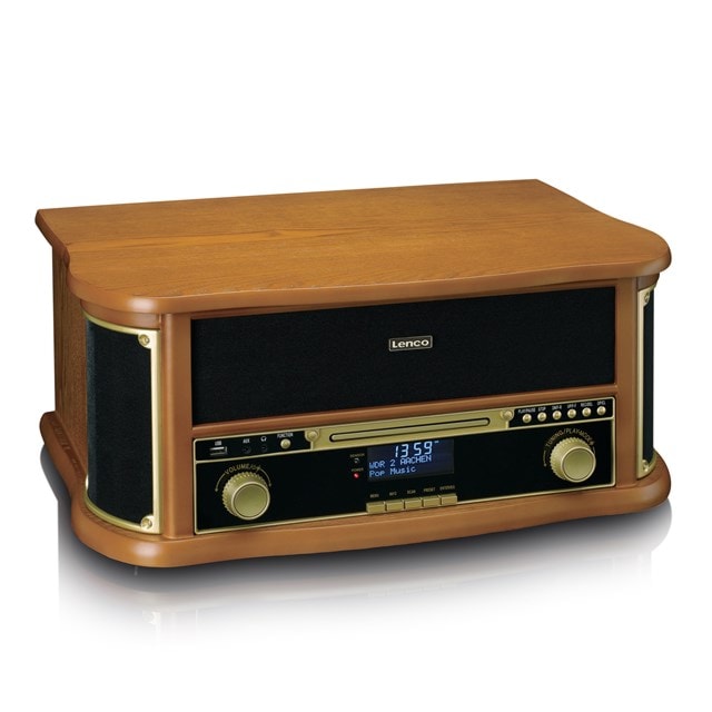 Lenco TCD-2571WD Wood Bluetooth Turntable with DAB+/FM radio, CD & Cassette - 4