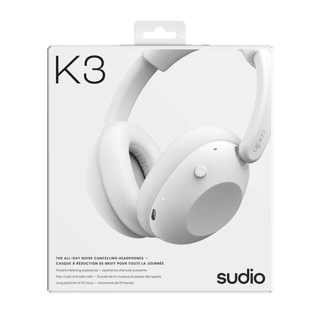Sudio K3 ANC White Active Noise Cancelling Bluetooth Headphones - 5