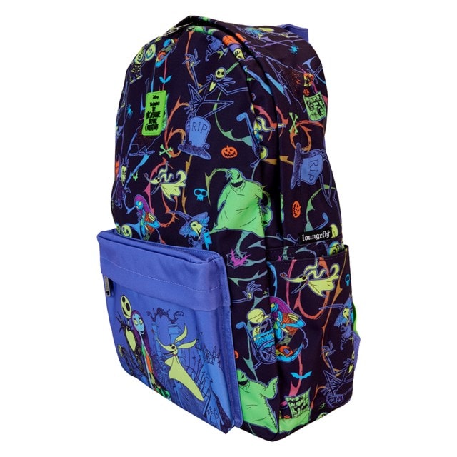 Neon Glow-In-Dark Full-Size Nylon Backpack Nightmare Before Christmas Loungefly - 2