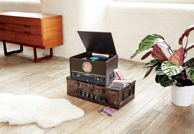 GPO Chesterton DAB Wood 5-In-1 USB Turntable w/ DAB Radio, CD & Cassette Player - 5