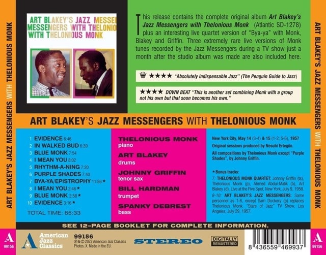 Art Blakey's Jazz Messengers With Thelonious Monk - 1