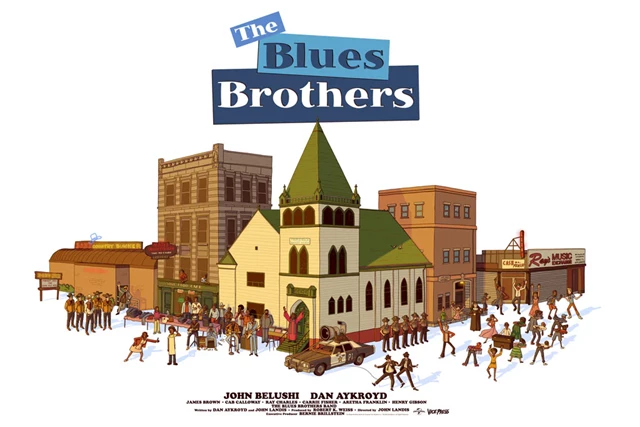 Blues Brothers George Bletsis 61cm x 91 cm Fine Art Poster - 1