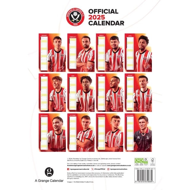 Sheffield United FC 2025 Calendar A3 - 5