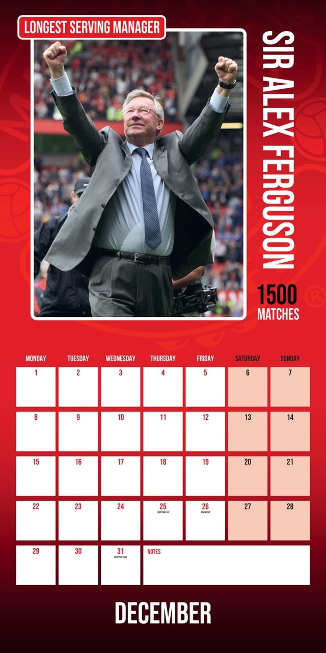 Manchester United FC Legends 2025 Square Calendar - 4