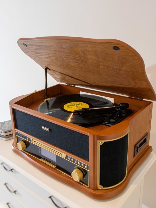 Lenco TCD-2571WD Wood Bluetooth Turntable with DAB+/FM radio, CD & Cassette - 14