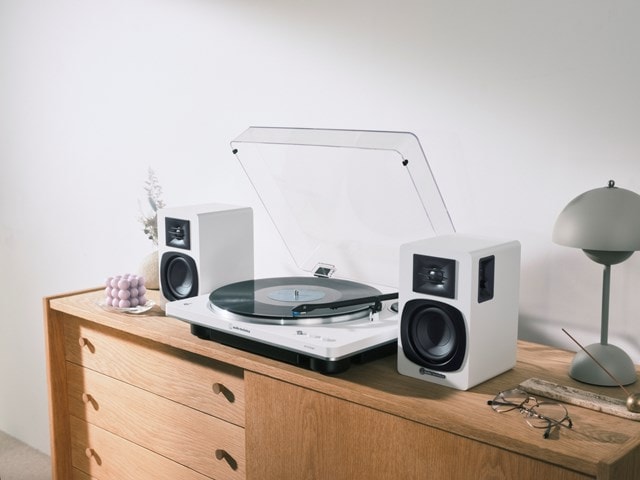 Audio Technica AT-SP3X White Bluetooth Bookshelf Speakers - 5