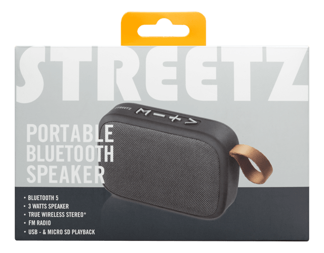 Streetz 3W Black Bluetooth Speaker With FM Radio - 5