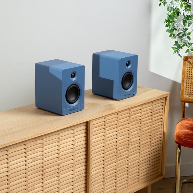Victrola Tempo Blue Bluetooth Bookshelf Speakers - 6