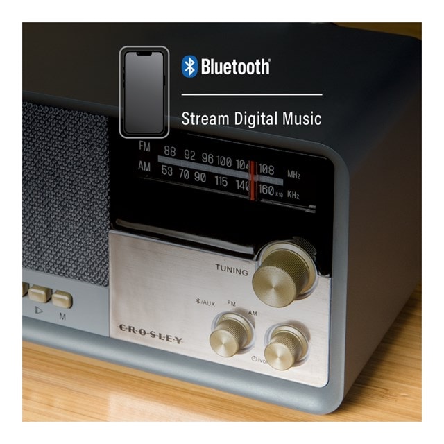 Crosley Tribute Charcoal FM Radio & Bluetooth Speaker - 3