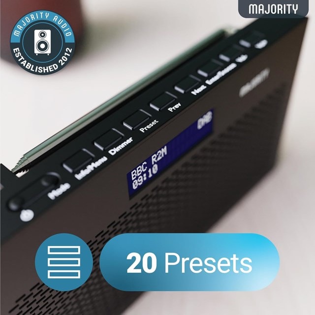 Majority Histon Black Portable DAB+/FM Radio - 2