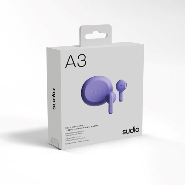 Sudio A3 Pro Purple True Wireless Bluetooth Earphones - 5