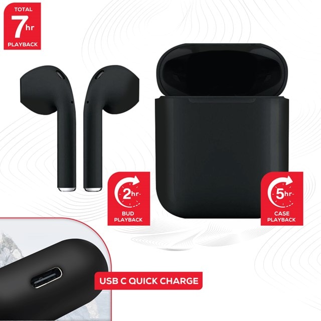 Rock TWS Black True Wireless Bluetooth Earphones - 5