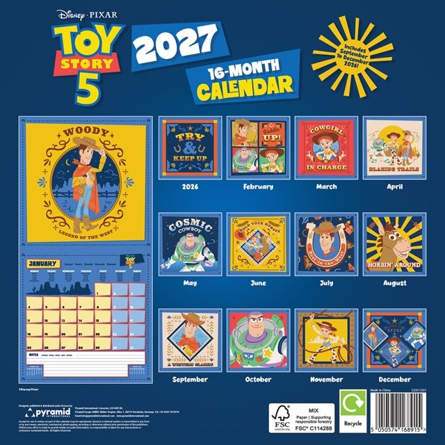 Toy Story 5 2027 Square Calendar - 2