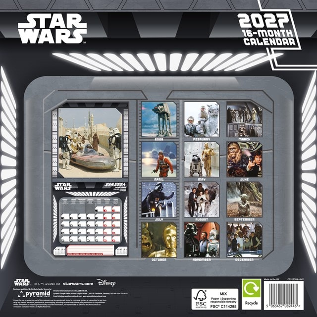 Star Wars Classic hmv Exclusive 2027 Square Calendar - 2