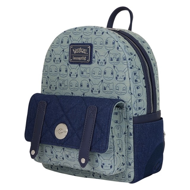 Pokemon Faux Denim Loungefly Mini Backpack - 2