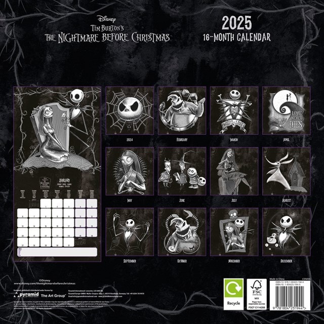 Nightmare Before Christmas hmv Exclusive 2025 Square Calendar - 2