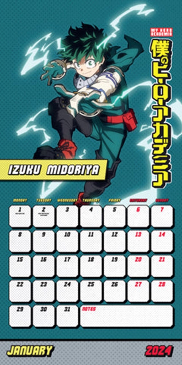 My Hero Academia 2024 Square Calendar Calendar Free shipping over £