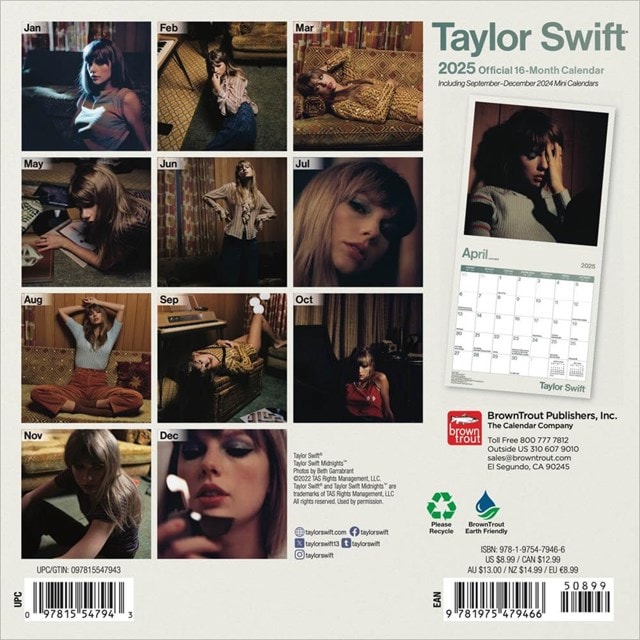 Taylor Swift 2025 Mini Calendar - 4