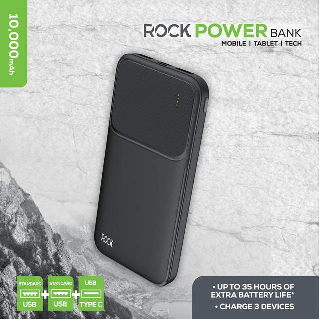 Rock Black 10000mAh Power Bank - 4