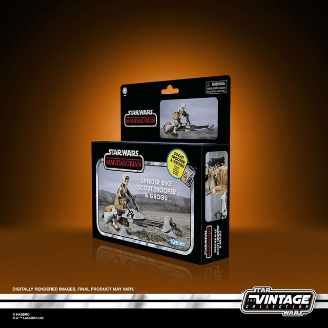 Speeder Bike Scout Trooper & Grogu Star Wars Vintage Collection Mandalorian Vehicle & Action Figures - 11