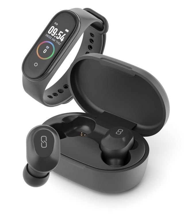 Ledwood Sport Black Smartwatch & True Wireless Bluetooth Earphones - 1