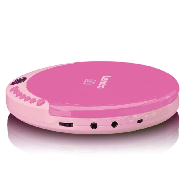 Lenco CD-011 Pink Portable CD Player - 4