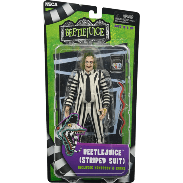 Black And White Striped Suit Beetlejuice In Blister Packaging Neca Scale Action Figure - 1