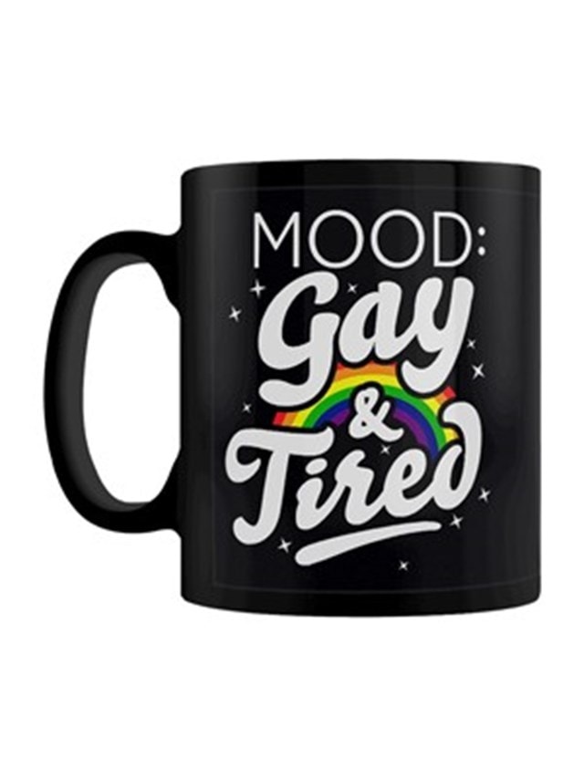 Mood Gay & Tired Black Mug - 1