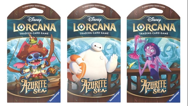 Azurite Sea Sleeved Booster Packs Disney Lorcana Trading Cards - 1