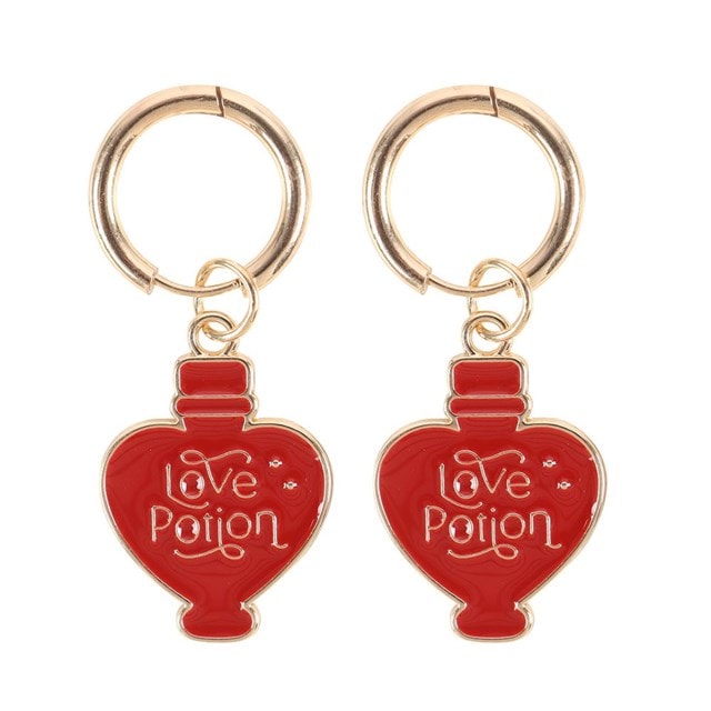 Love Potion Enamel And Stainless Steel Gold Tone Earrings - 2