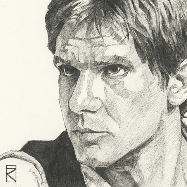 Han Solo Sketch Star Wars Canvas Print 30 x 30cm - 1