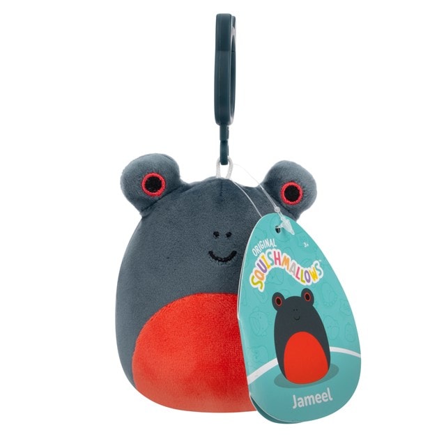 Jameel The Dark Blue Frog With Red Belly And Eyes Squishmallows Clip-On Plush - 5