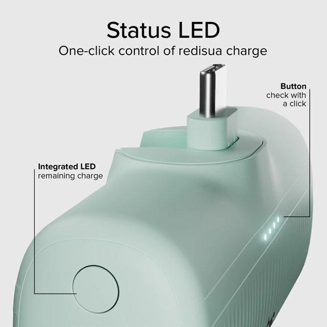 SBS Eco Range Light Green 5000mAh Power Bank with Integrated USB-C Cable - 6