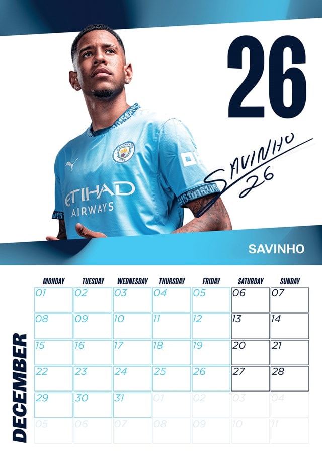 Manchester City FC 2025 A3 Calendar - 3