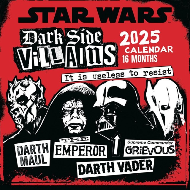 Star Wars Villains 2025 Square Calendar - 1