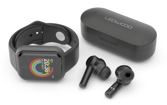 Ledwood Urban Black Smartwatch & True Wireless Bluetooth Earphones - 5