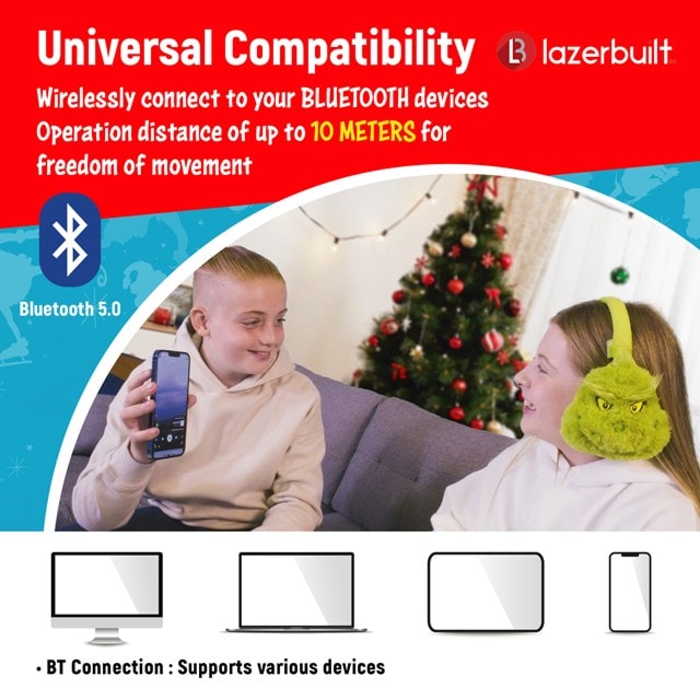 Lazerbuilt Grinch Plush Bluetooth Headphones - 6