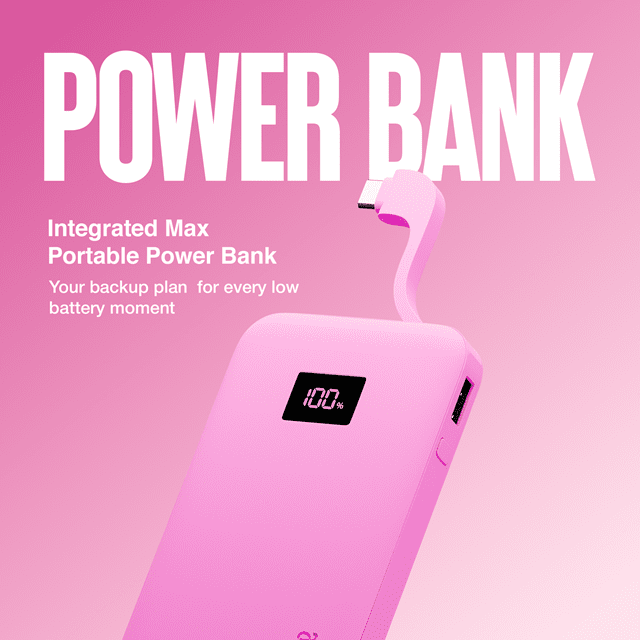 Juice 1 Charge Pink 5000mAh Power Bank with Integrated Cable - 2